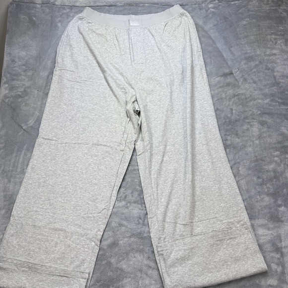 Skims Boyfriend Loose Pants Womens XL Light Heather Grey Lounge Wide Leg Soft - Picture 1 of 6